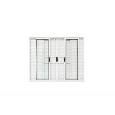 Imagem de Veneziana 120x120 6 Folhas c/Grade - Alumínio Branco - Linha 18 Modular 