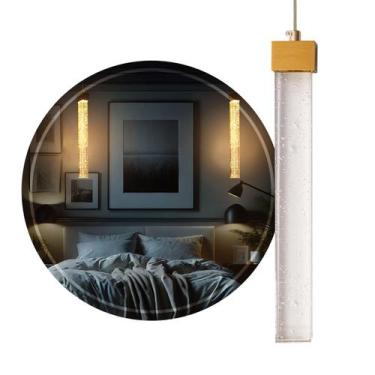Imagem de Pendente Rectangle Barra Cristal LED Multicor Moderno Cabeceira LUS-11