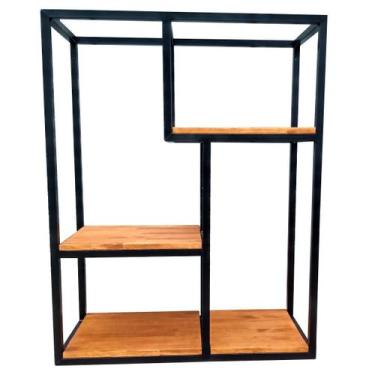 Imagem de Estante de Parede - 4 Nichos de Ferro em Preto Eletrostático com 4 Pra