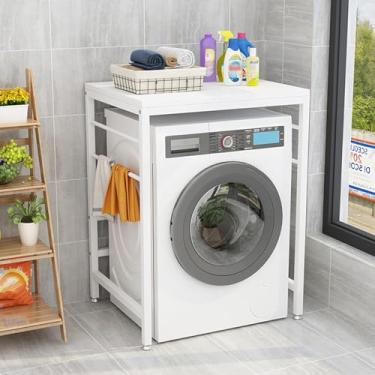 Imagem de Prateleira de lavanderia sobre lavadora e secadora, prateleira empilhável para lavadora e secadora, prateleira de armazenamento sobre secadora, para lavanderia, vaso sanitário, 70 x 60 x 95 cm,