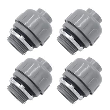 Imagem de Joyangy 4 peças de 2,5 cm NPT líquido apertado não metálico, conectores de conduíte elétrico, conectores de conduíte flexível de PVC de 180 graus, para ferramentas de tubos domésticos e externos