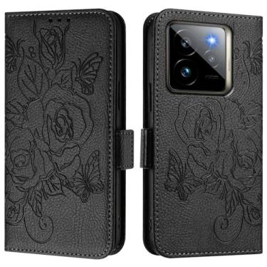 Imagem de Capa carteira rosa e borboleta em relevo para Realme GT 7 Pro 5G, [bloqueio RFID] [suporta carregamento sem fio] 3 compartimentos para cartão e 1 compartimento para dinheiro, capa flip com fivela