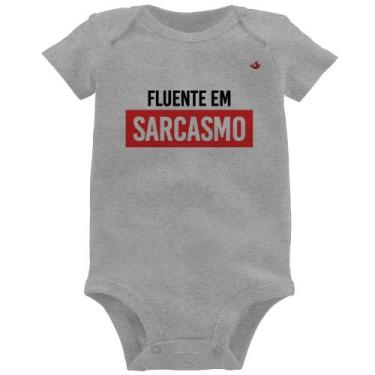 Imagem de Body Bebê Fluente em sarcasmo - Foca na Moda, Cinza, G