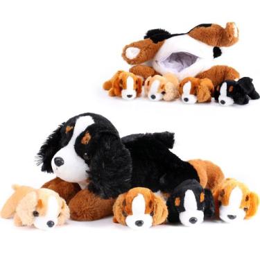 Imagem de Bicho de Pelúcia Skylety Dog - 1 Mãe com 4 Bebês