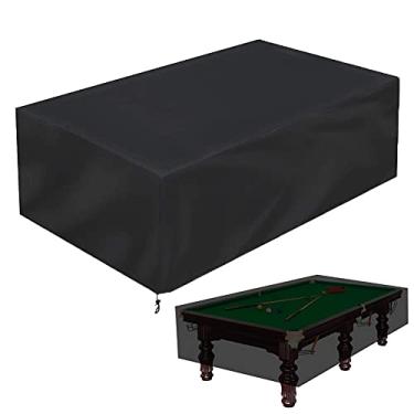 Imagem de COOSOO Capa de mesa de bilhar impermeável de 2,7 m, bolsa de armazenamento de proteção total com cordão para mesa de sinuca, ambientes internos e externos