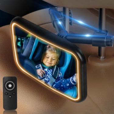 Imagem de Espelho de Carro para Bebê LJGVDXT - Ajustável 360° com Luz Noturna