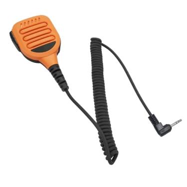 Imagem de HELETUL Microfone de ombro 1 pino de 2,5 mm Ptt Microfone de lapela para Motorola Talkabout Radio Extreme t475 t470 Series t600 t605 t800 472 Walkie Talkies (IP65 à prova d'água) (laranja)