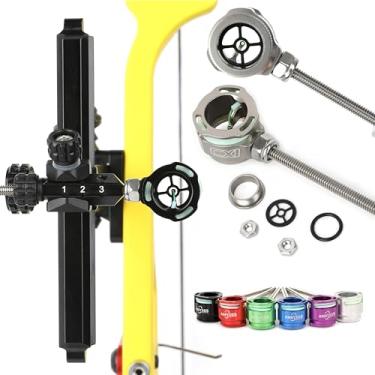 Imagem de ZSHJGJR Mira de arco recurvo para tiro com arco e flecha, pino único, fibra óptica, 1 pino, para caça com arco, acessórios de tiro ao alvo (cinza)