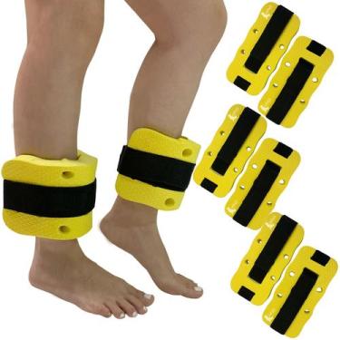 Imagem de Kit 3 Pares Caneleiras Hidroginástica Em EVA 1 à 2kg DF1094 Amarela Da