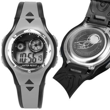 Imagem de relogio digital infantil premium silicone cinza preto alarme original 