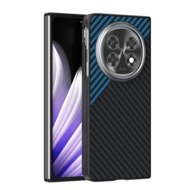 Imagem de FWYANZH Capa magnética para Oppo Find N5, capa de telefone padrão de fibra de carbono, proteção de lente de câmera, capa ultrafina antiqueda, azul, Find N5