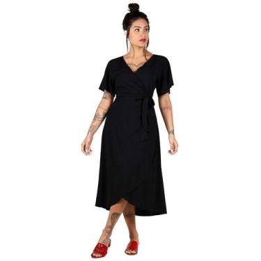Imagem de Vestido transpassado boho black - Deliriyou, P, Preto