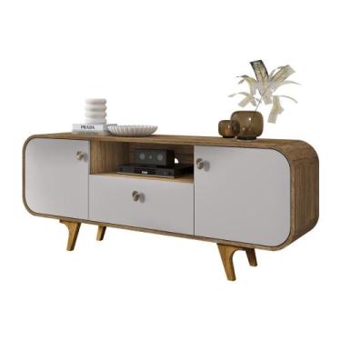 Imagem de Rack Noronha TV 55 Polegadas com Pés de Madeira Maciça - Móveis Bechar