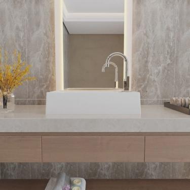 Imagem de Kit 2 Cubas de Apoio para Banheiro Roma Rl545 Retangular Branco