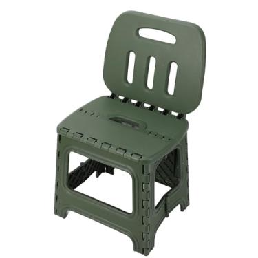 Imagem de Banquinho dobrável, banquinho dobrável de plástico leve com alça, banquinho infantil antiderrapante que suporta até 136 kg, banquinho infantil portátil com alça para (Grande)