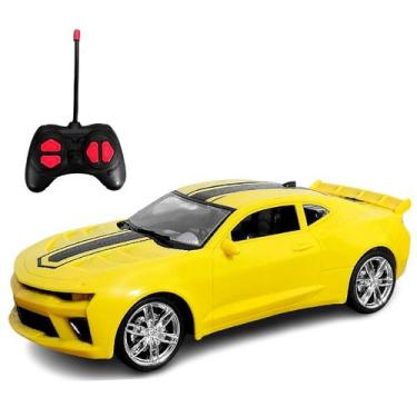 Imagem de Carrinho de Controle Remoto Super Carro Amarelo 4 Funções de Brinquedo
