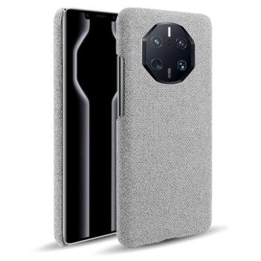 Imagem de Capa para Huawei Mate 60 RS,Capa desenhada em lona,Case Protetora Ultrafina com Empunhadura Macia,Design em Tecido Antichoque e Antiarranhões-Light gray