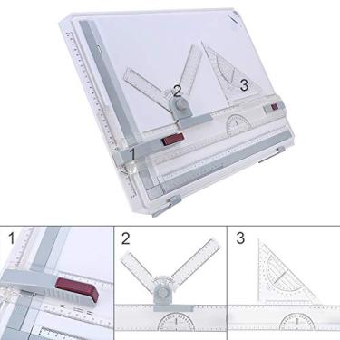 Imagem de Conjunto de Mesa para Prancheta Akozon Artistrove A3 Com Régua de Movimento Paralelo Transparente, ângulo Ajustável, Perfeito para Engenharia e Desenho Técnico