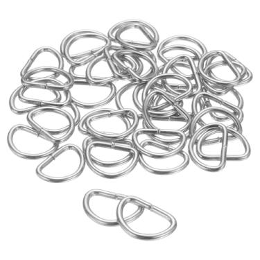 Imagem de HARFINGTON 50 peças anel D 3/20.3 cm (10 mm) metal galvanizado clipes de fivela em forma de D multiuso acessórios de costura para coleiras de cães, mochilas, correia de correia, prata