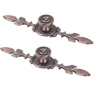 Imagem de Puxadores de liga de zinco, 2 peças, puxadores de armário de casa, gaveta, guarda-roupa, puxador (retrô vermelho estilo B)