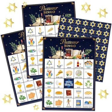 Imagem de Liliful 35 Pcs Passover Bingo Games 24 Players Pesach Bingo Cards Jewish Seder Matzo Party Games for Kids Adults Family Classroom Activities Religious Birthday Party Favors Supplies