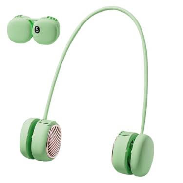 Imagem de Suzii Ventilador de pescoço sem lâminas com visor LCD | Comprimento ajustável e 5 modos de velocidade - Ventilador de resfriamento portátil ultraleve para atividades ao ar livre, viagens, academia