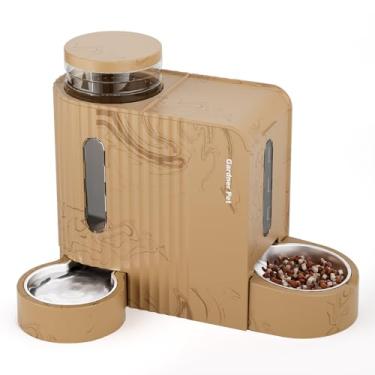 Imagem de Gardner Pet Alimentador automático Gravity 2 em 1 para animais de estimação, 0,8 galões x 2 conjunto de comedouro para gatos e dispensador de água, 100% livre de BPA e tigela de água de aço inoxidável