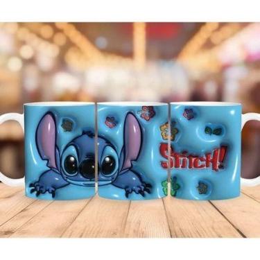 Imagem de Caneca Xícara Personalizada Lilo e Stitch Disney Efeito 3D - Porcelana
