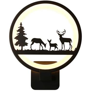 Imagem de Luz De Parede Led, Arandela De Parede 15w Lâmpada De Veado Interna Redonda Acrílica Para Decoração De Parede