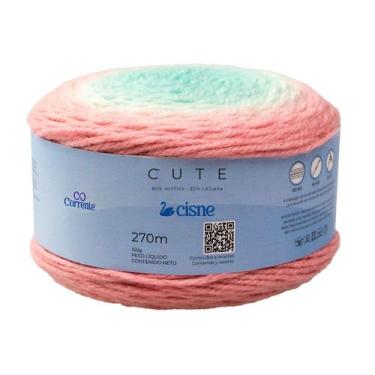 Imagem de Lã Cute Cisne 150 gramas 270 metros por novelo, 020 Mescla Vermelho