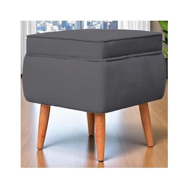 Imagem de Puff Banqueta Conlflex Celine Quadrado Revestido em Tecido Veludo