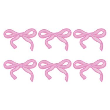 Imagem de YELARXI Remendos de ferro em laços, lindos apliques bordados para jeans, jaquetas, roupas femininas, chapéus, mochilas (pacote com 6, rosa)