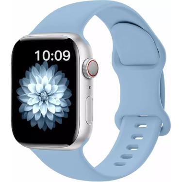 Imagem de Pulseiras de relógio compatíveis com Apple Watch Series 10 de 40 mm, 38 mm, 41 mm, 42 mm, 44 mm, 45 mm, 46 mm e 49 mm, pulseira esportiva de silicone macio à prova d'água para iWatch Series 10 Ultra
