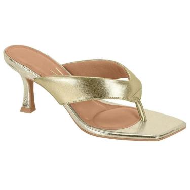Imagem de Tamanco Vizzano Salto Baixo Casual Feminino - Dourado