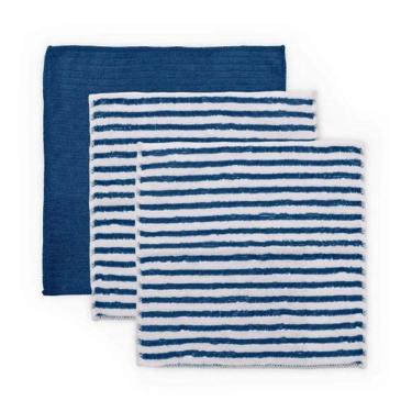 Imagem de Pano Multiuso Buettner Enxuga E Limpa Microfibra 3 Pçs Azul