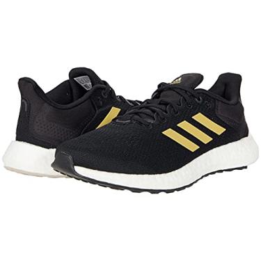 Imagem de adidas Tênis de corrida feminino Pureboost 21, Preto/dourado metálico/cinza, 6.5