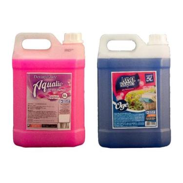 Imagem de Kit Lava Roupas Ogê E Desinfetante Aqualiv Pétala De Rosa 5L - Borlen