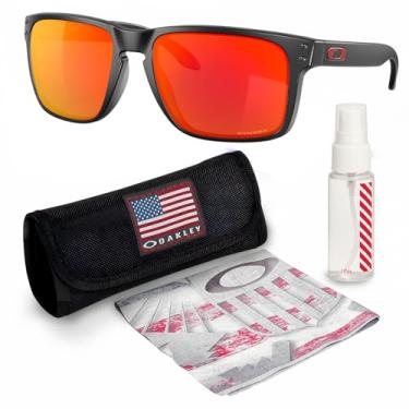 Imagem de OAKLEY Óculos de sol HOLBROOK XL OO9417 formato quadrado com kit oficial de óculos, Preto fosco, 59 mm