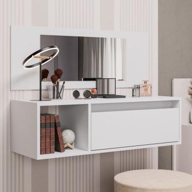 Imagem de Penteadeira Camarim Eva Suspensa Com Espelho 1 Porta - SSX Multicoisas