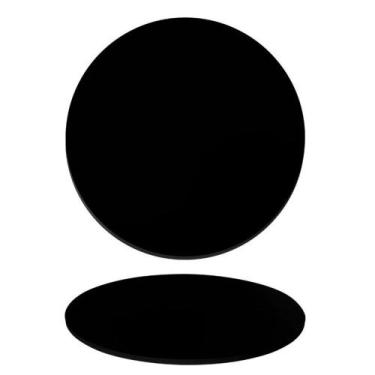 Imagem de Tampo De Mesa Jantar Madeira Redondo Cor Preto Estilo Medida 80cm - MO