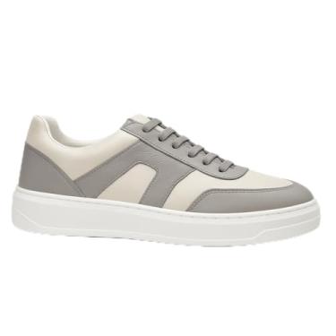 Imagem de Tenis De Couro 100% Legitimo Sneaker Casual Sapatenis Masculino (Off White/Cinza, BR, Adulto, Numérico, 42)