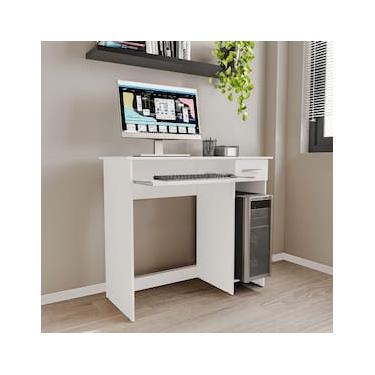 Imagem de Escrivaninha Politorno Siena 2 Gavetas MDP Pintura UV Base Teclado Compacta