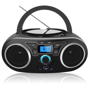 Imagem de Leitor de CD de rádio portátil Boombox com Bluetooth e rádio FM - WIIT