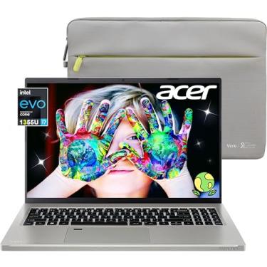 Imagem de acer Notebook Aspire Vero 15,6 polegadas FHD fino, Intel i7-1355U, Windows11 Home, KB retroiluminado, impressora digital, Wi-Fi 6E, webcam, ecológico, com HDMI e Vero-Sleeve (16 GB RAM | SSD HDMI de