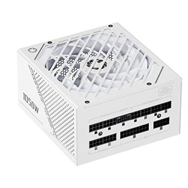 Imagem de GAMEMAX Rampage Series 1050W PCIe 5.0 80 Plus Platinum certificado fonte de alimentação totalmente modular, ventilador F.D.B de 135 mm, tampas japonesas 105 °C, GX1050, branco