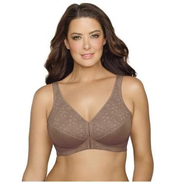 Imagem de Exquisite Form 5100565 Sutiã totalmente de renda sem fio para costas e postura com fecho frontal, Nogueira, 42B