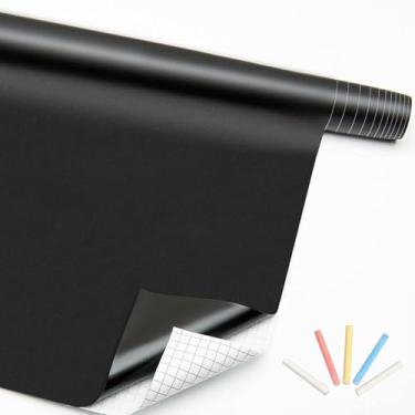 Imagem de Rolo de papel para quadro-negro extragrande (0,5 m x 13 m) Papel de parede para quadro de giz (+5 giz) Papel de contato com tinta de giz (17,7 x 157 polegadas)