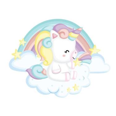 Imagem de Adesivo de Parede Infantil Unicórnio Quarto Menina Bebe - 206ir - Allo