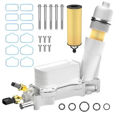 Imagem de Kit de caixa de filtro de óleo de motor de alumínio melhorado 926-959 com sensores de refrigerador de óleo e juntas compatíveis com Chrysler 200 300 2011-2016, Dodge Charger Avenger, Jeep Wrangler,