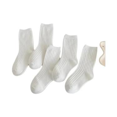 Imagem de Meias De Algodão Para Meninos E Meninas, 5 Pares, Respiráveis, Da Moda